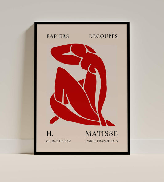 Henri Matisse “Papiers Découpés” Red Cutout Poster