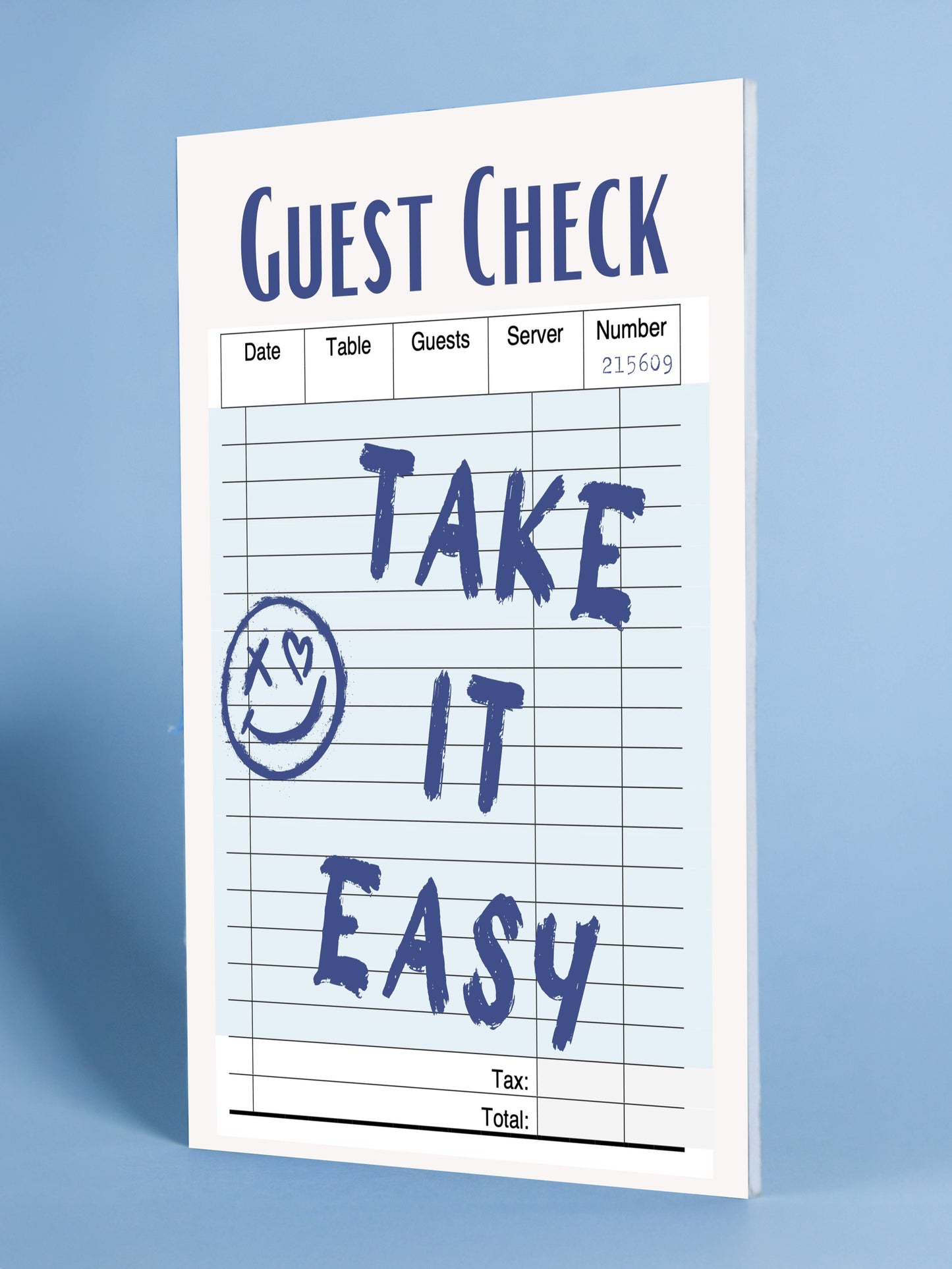 Take It Easy Guest Check Poster
