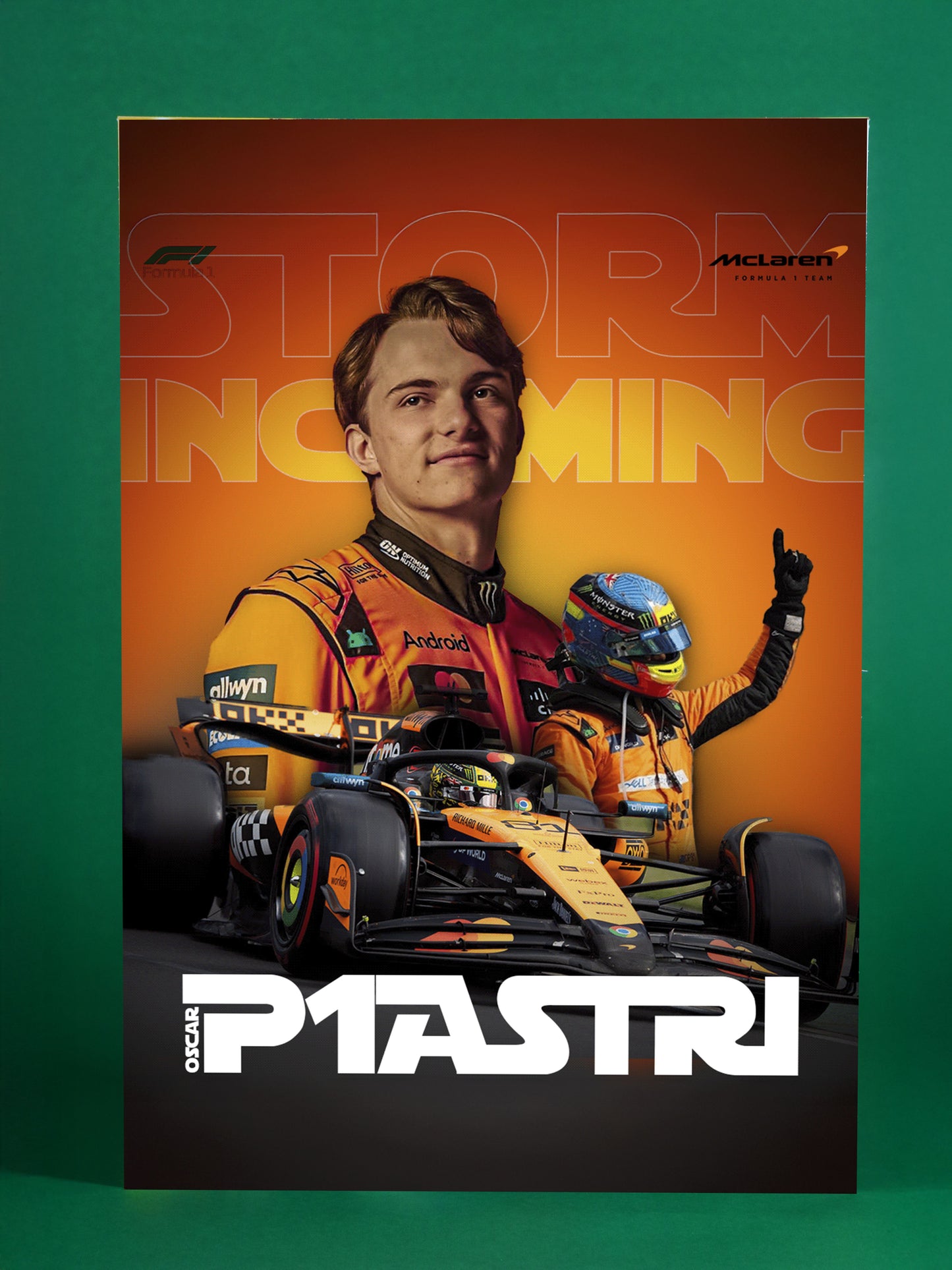 Oscar Piastri McLaren F1 Team Poster – “Storm Incoming”