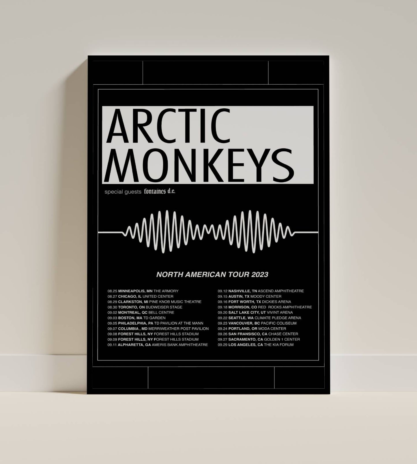 Arctic Monkeys North American Tour 2023 poster