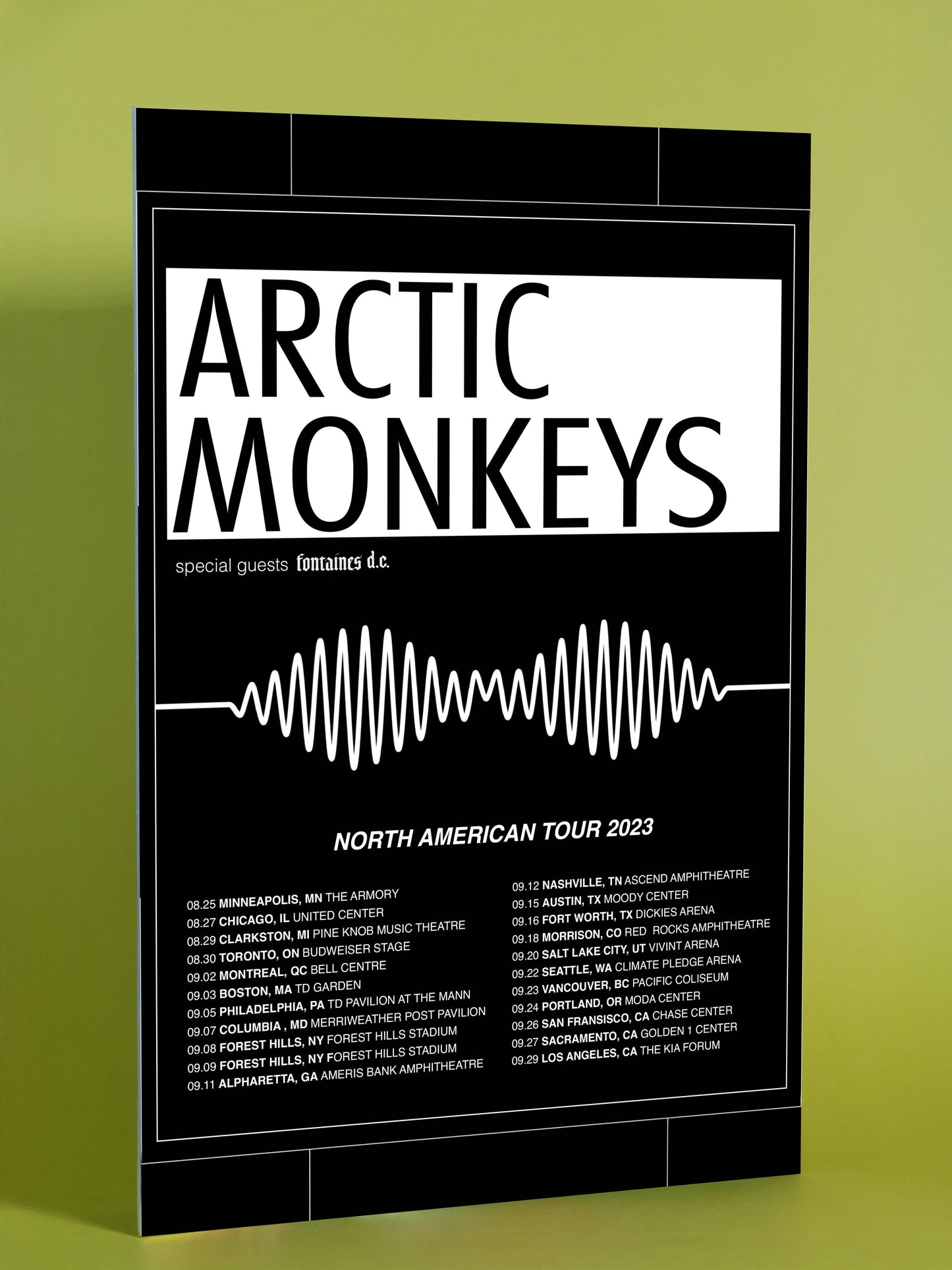 Arctic Monkeys North American Tour 2023 poster