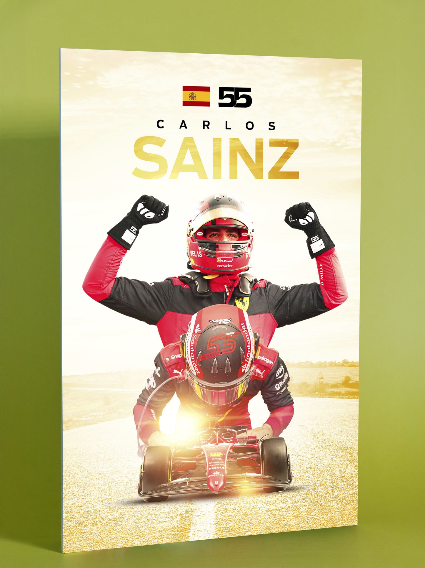 Carlos Sainz Ferrari F1 Poster