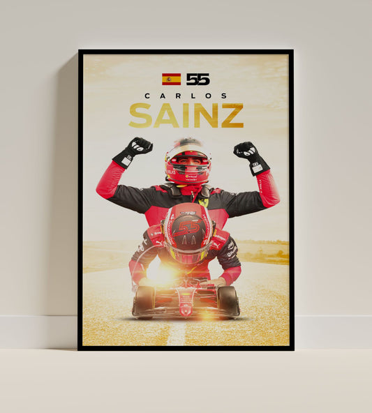 Carlos Sainz Ferrari F1 Poster