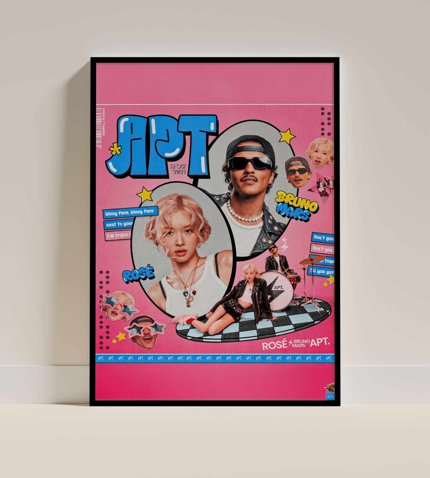 Rosé x Bruno Mars APT Pop Art Poster