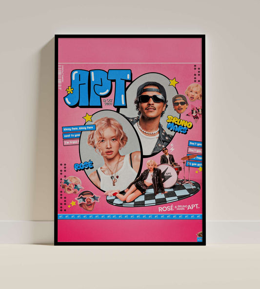 Rosé x Bruno Mars APT Pop Art Poster
