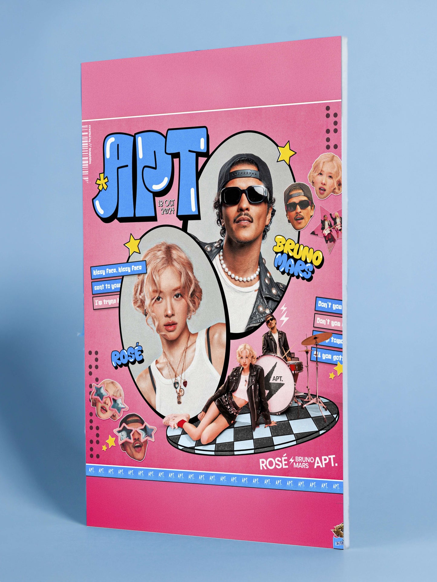 Rosé x Bruno Mars APT Pop Art Poster