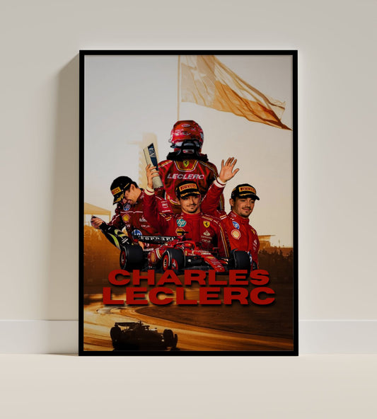 Charles Leclerc Ferrari F1 Celebration Poster