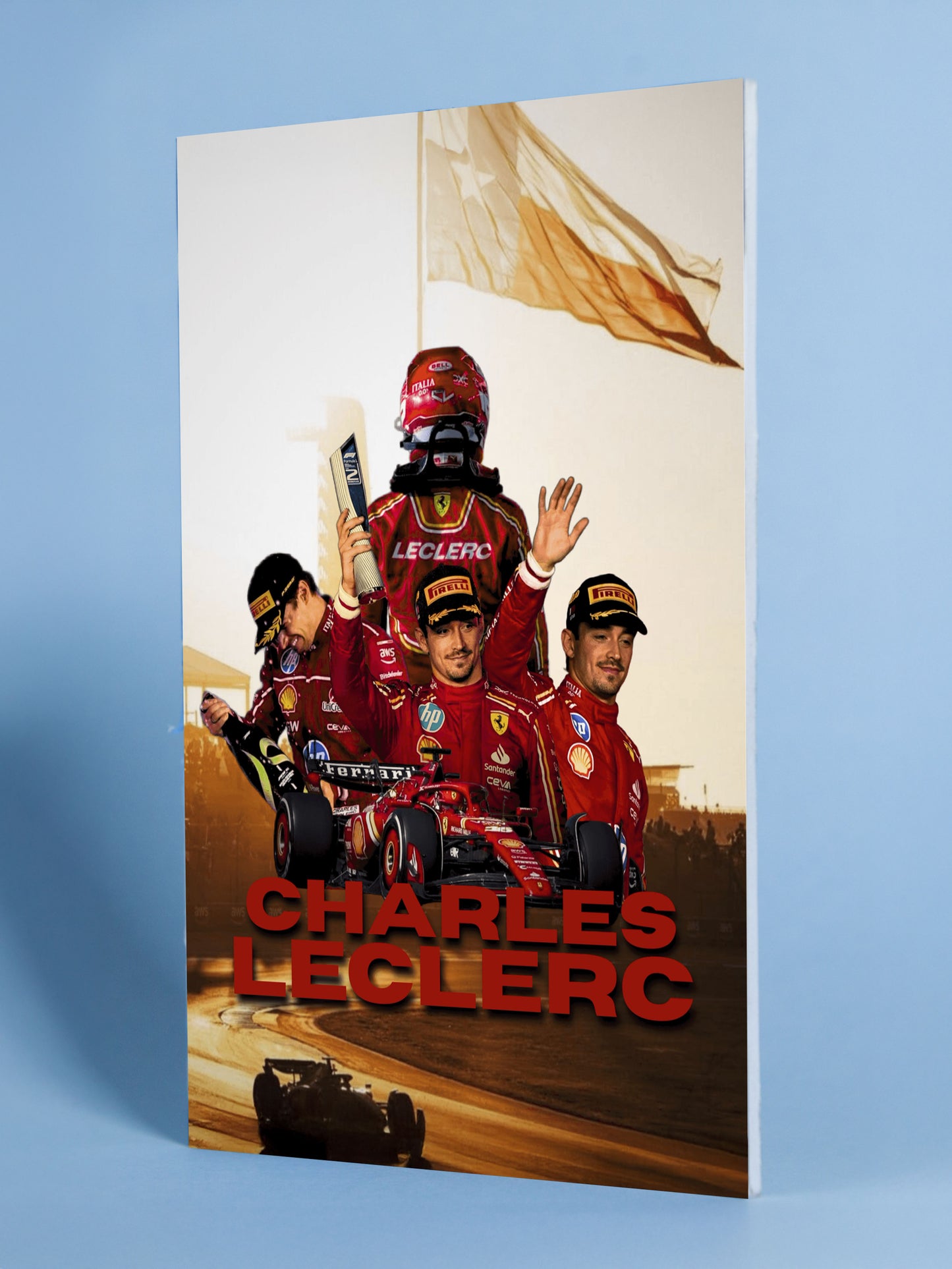 Charles Leclerc Ferrari F1 Celebration Poster