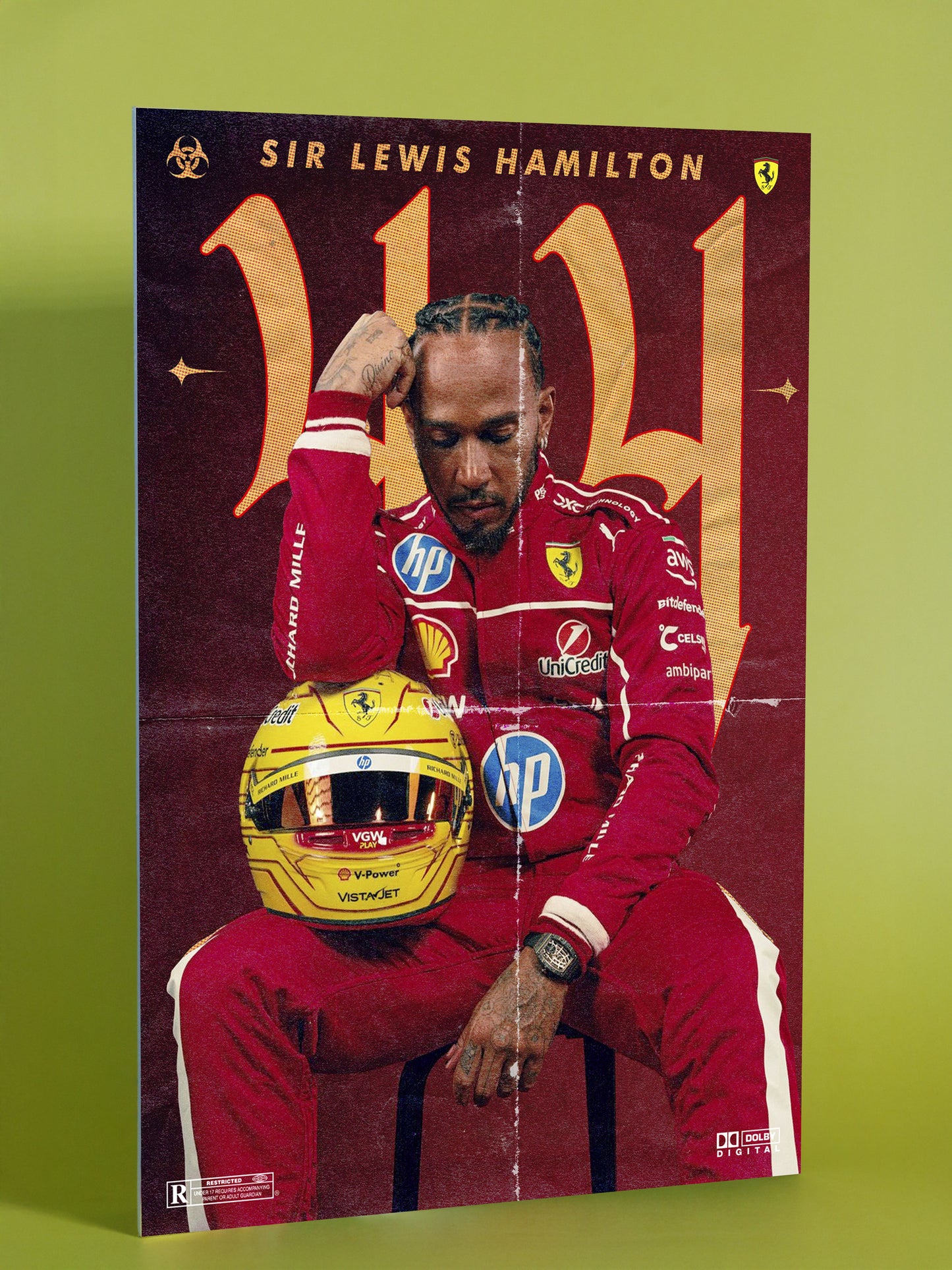 Lewis Hamilton Ferrari Team F1 Artwork Poster