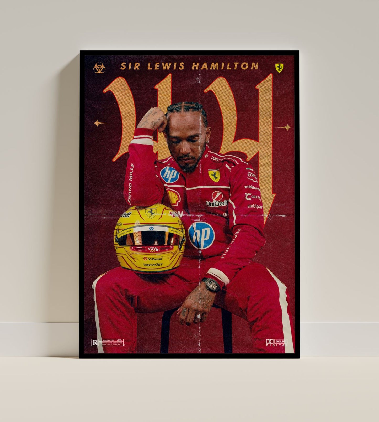 Lewis Hamilton Ferrari Team F1 Artwork Poster