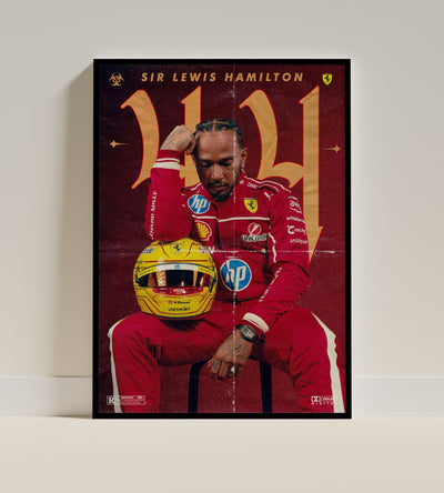 Lewis Hamilton Ferrari Team F1 Artwork Poster