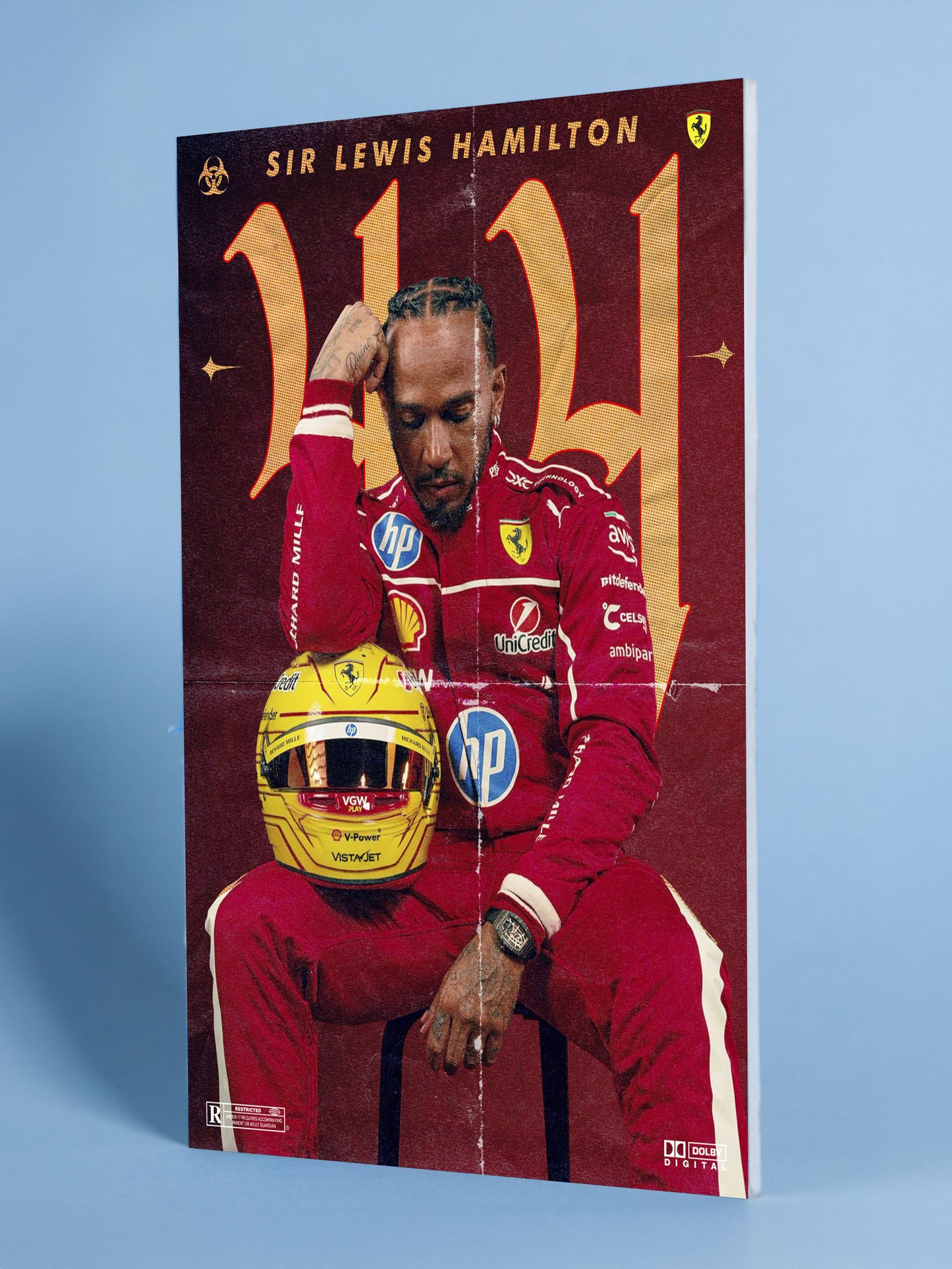 Lewis Hamilton Ferrari Team F1 Artwork Poster