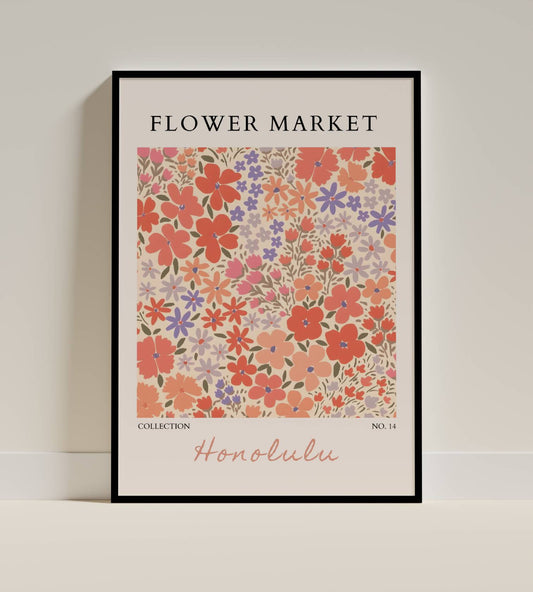 Honolulu Flower Market Floral Pattern