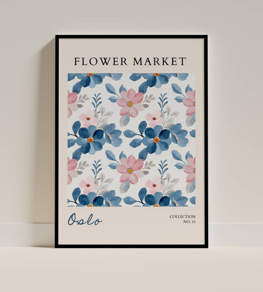 Oslo Flower Market Art Poster