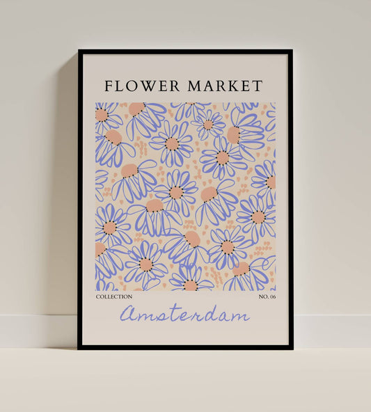 Amsterdam Flower Market Daisy Poster