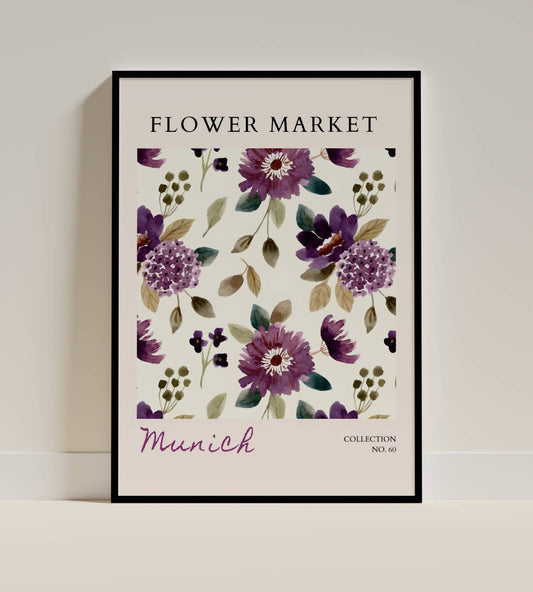 Munich Flower Market – Purple Bouquet Art