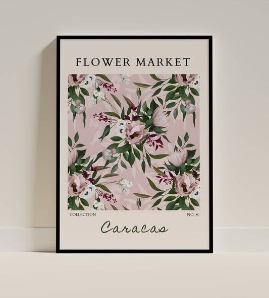 Caracas Flower Market Poster