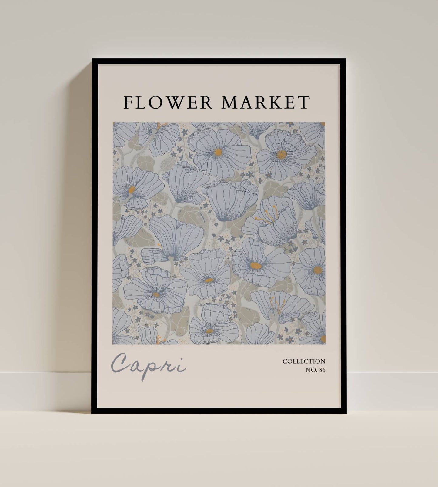 Flower Market Capri Botanical Illustration