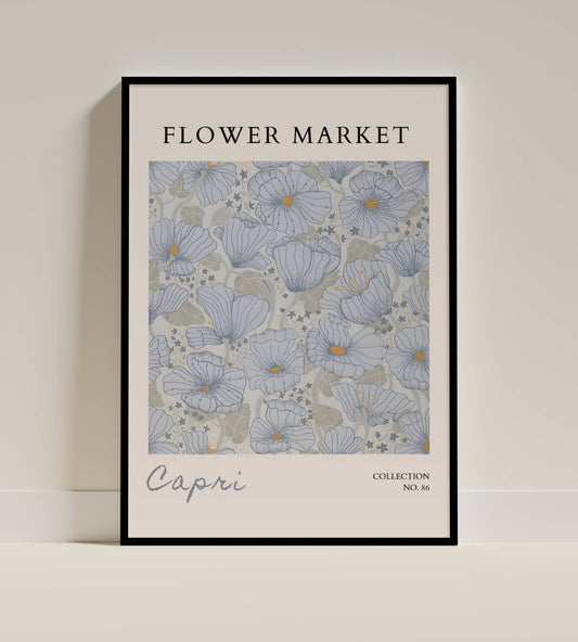 Flower Market Capri Botanical Illustration