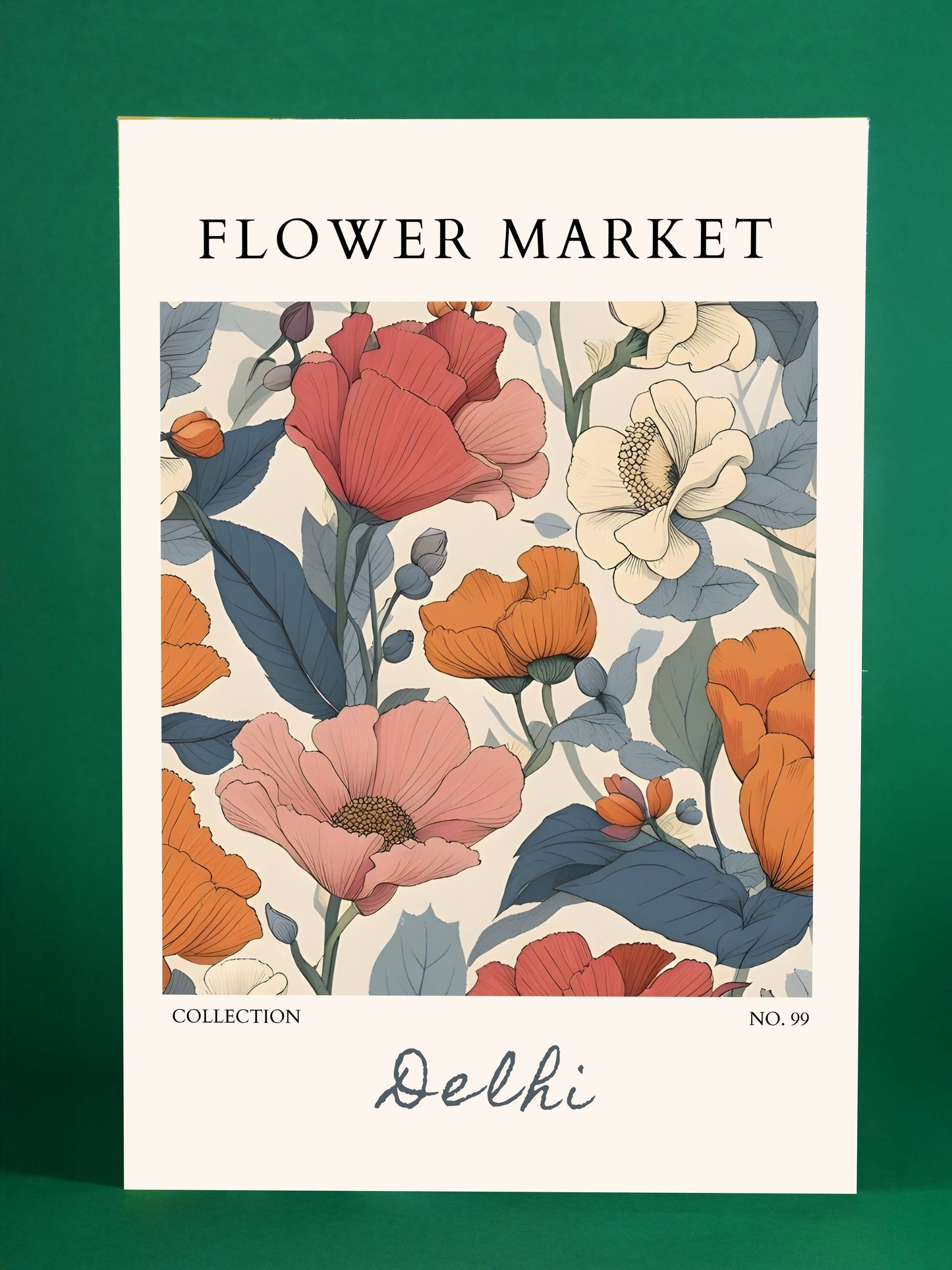 Delhi Flower Market Poster