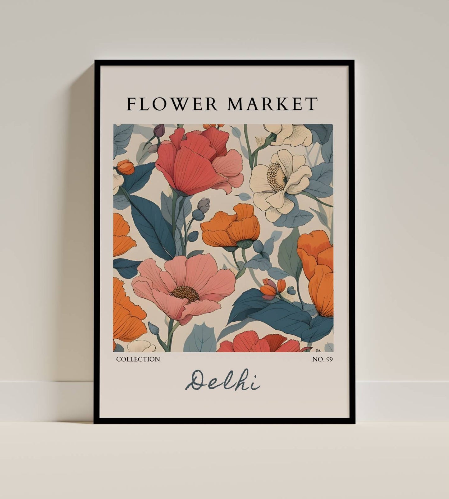 Delhi Flower Market Poster