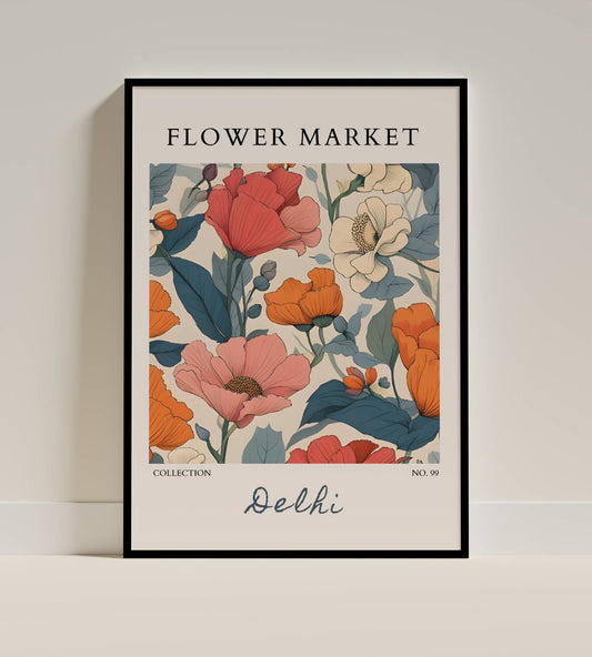 Delhi Flower Market Poster