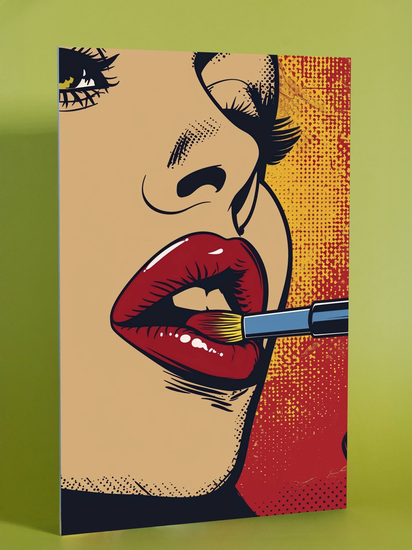Bold Pop Art Lips With Red Lipstick