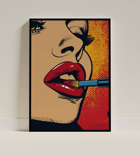 Bold Pop Art Lips With Red Lipstick