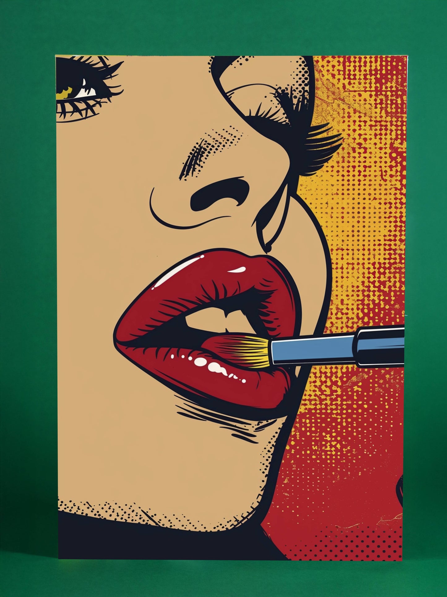 Bold Pop Art Lips With Red Lipstick