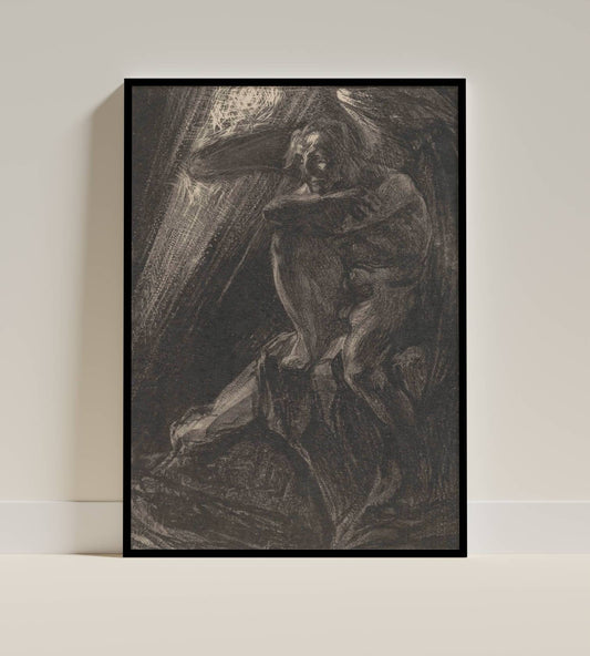 Melancholy Figure in Light Vintage Art