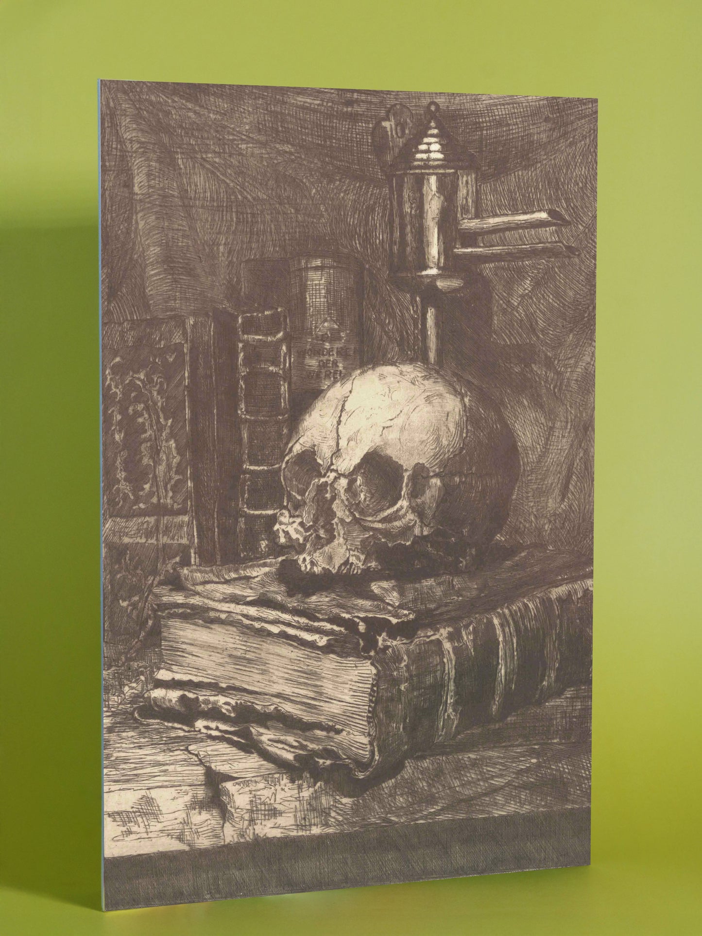 Vanitas Still Life with Skull and Books