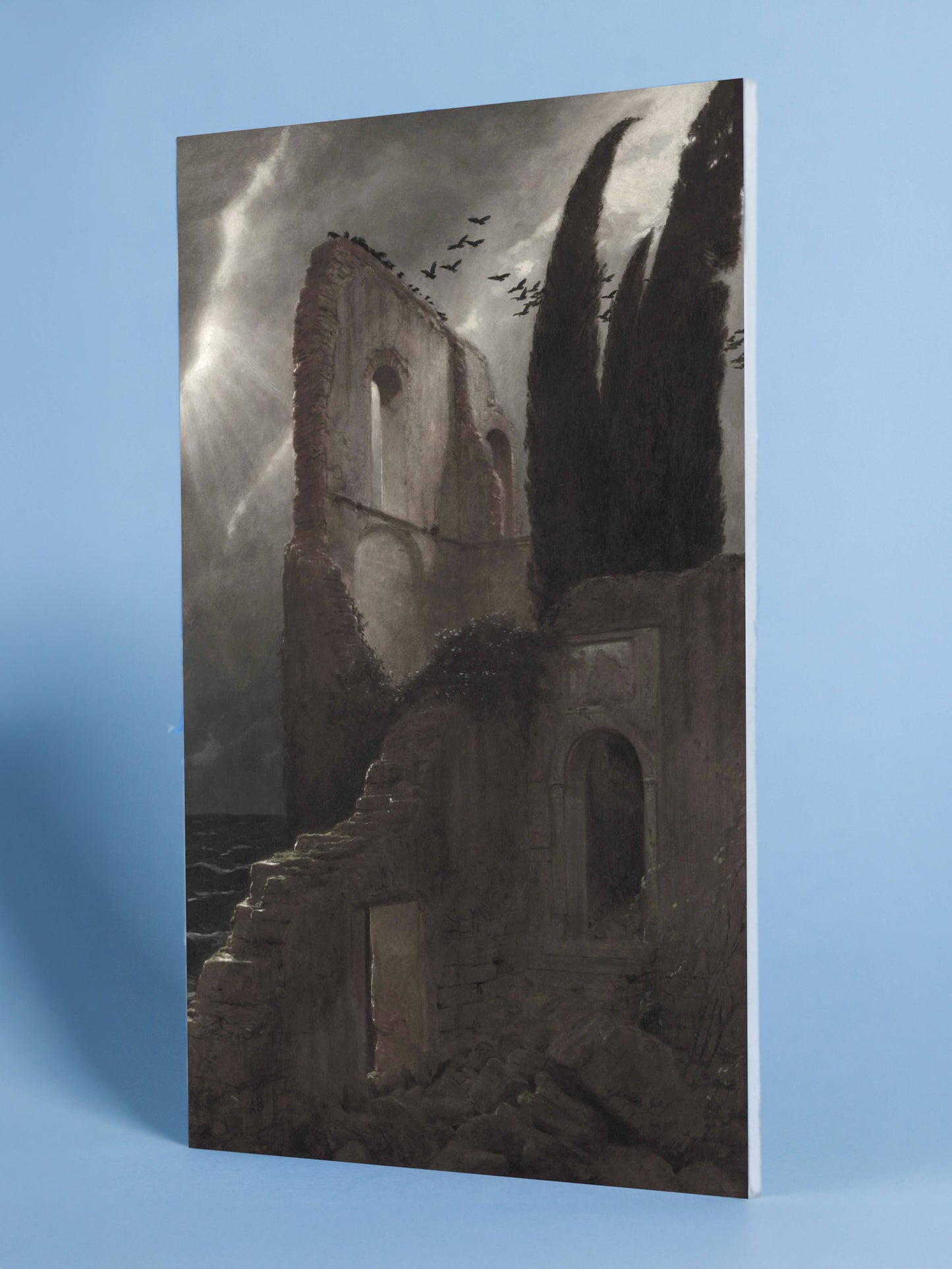 Romantic Ruins – Gothic Seascape with Birds