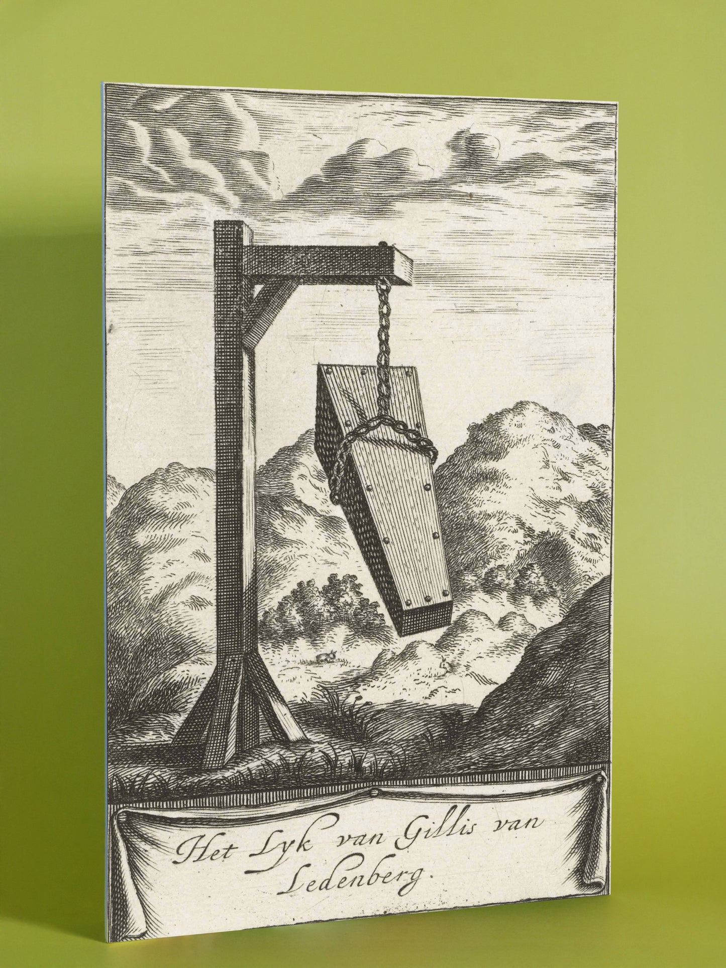 Historical Engraving: The Coffin of Gillis van Ledenberg